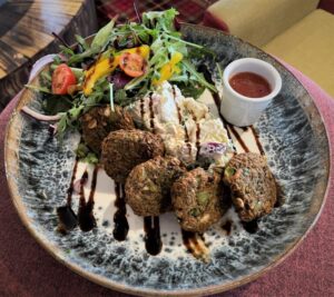 Pea Fritters & Seasonal Salad