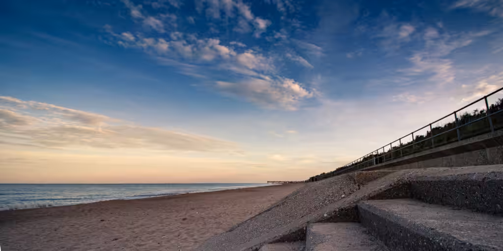 Skegness beach at sunset
