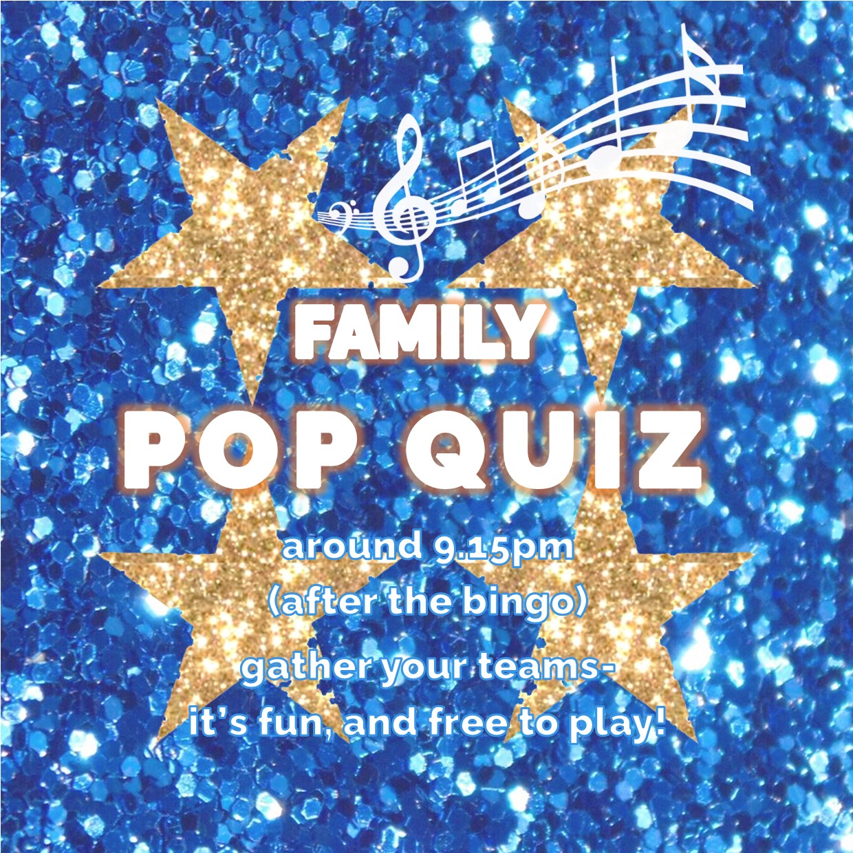 Family Pop Quiz Logo With Time